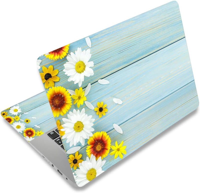 Laptop Stickers Decal,12 13 14 15 15.6 inch Netbook Laptop Skin Sticker Reusable Protector Cover Case for Toshiba Hp Samsung Dell Apple Acer Leonovo Sony Asus Laptop Notebook (Chrysanthemum)